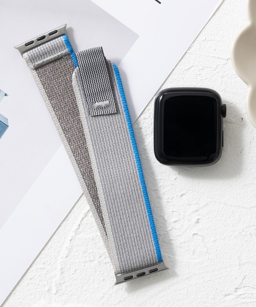 emonique(エモニーク)の「ナイロン製 Apple Watch バンド スマートウォッチバンド【38/40/41/42/44/45/49mm対応】(デジタル腕時計・メンズ・グレー系その他/グレー/オレンジ/オフホワイト/その他1/アーミー/レインボー/チャコールグレー/ライトグレー/その他2/ブラック/グレー系その他3/ワインレッド/ホワイト/グレー系その他2/ダークブルー/マルチ/ネイビー・38/42)」の7枚目の写真