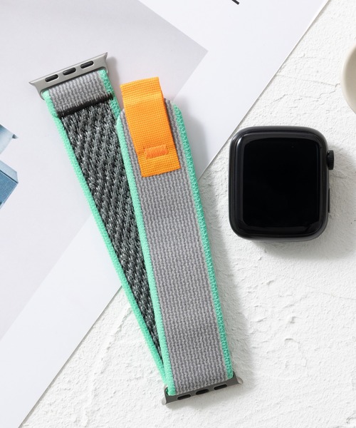 emonique(エモニーク)の「ナイロン製 Apple Watch バンド スマートウォッチバンド【38/40/41/42/44/45/49mm対応】(デジタル腕時計・メンズ・グレー系その他/グレー/オレンジ/オフホワイト/その他1/アーミー/レインボー/チャコールグレー/ライトグレー/その他2/ブラック/グレー系その他3/ワインレッド/ホワイト/グレー系その他2/ダークブルー/マルチ/ネイビー・38/42)」の6枚目の写真