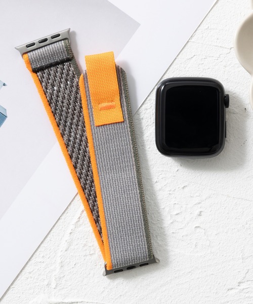 emonique(エモニーク)の「ナイロン製 Apple Watch バンド スマートウォッチバンド【38/40/41/42/44/45/49mm対応】(デジタル腕時計・メンズ・グレー系その他/グレー/オレンジ/オフホワイト/その他1/アーミー/レインボー/チャコールグレー/ライトグレー/その他2/ブラック/グレー系その他3/ワインレッド/ホワイト/グレー系その他2/ダークブルー/マルチ/ネイビー・38/42)」の8枚目の写真