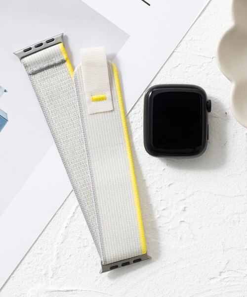emonique(エモニーク)の「ナイロン製 Apple Watch バンド スマートウォッチバンド【38/40/41/42/44/45/49mm対応】(デジタル腕時計・メンズ・グレー系その他/グレー/オレンジ/オフホワイト/その他1/アーミー/レインボー/チャコールグレー/ライトグレー/その他2/ブラック/グレー系その他3/ワインレッド/ホワイト/グレー系その他2/ダークブルー/マルチ/ネイビー・38/42)」の1枚目の写真