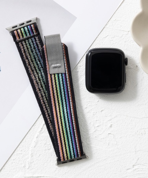 emonique(エモニーク)の「ナイロン製 Apple Watch バンド スマートウォッチバンド【38/40/41/42/44/45/49mm対応】(デジタル腕時計・メンズ・グレー系その他/グレー/オレンジ/オフホワイト/その他1/アーミー/レインボー/チャコールグレー/ライトグレー/その他2/ブラック/グレー系その他3/ワインレッド/ホワイト/グレー系その他2/ダークブルー/マルチ/ネイビー・38/42)」の15枚目の写真