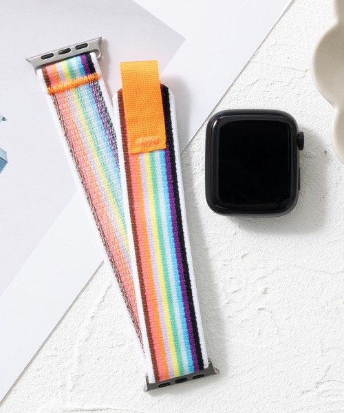 emonique(エモニーク)の「ナイロン製 Apple Watch バンド スマートウォッチバンド【38/40/41/42/44/45/49mm対応】(デジタル腕時計・メンズ・グレー系その他/グレー/オレンジ/オフホワイト/その他1/アーミー/レインボー/チャコールグレー/ライトグレー/その他2/ブラック/グレー系その他3/ワインレッド/ホワイト/グレー系その他2/ダークブルー/マルチ/ネイビー・38/42)」の16枚目の写真