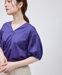 ROPE' | 【洗える】クリア天竺Vネック5分袖カットソー(Tシャツ/カットソー)