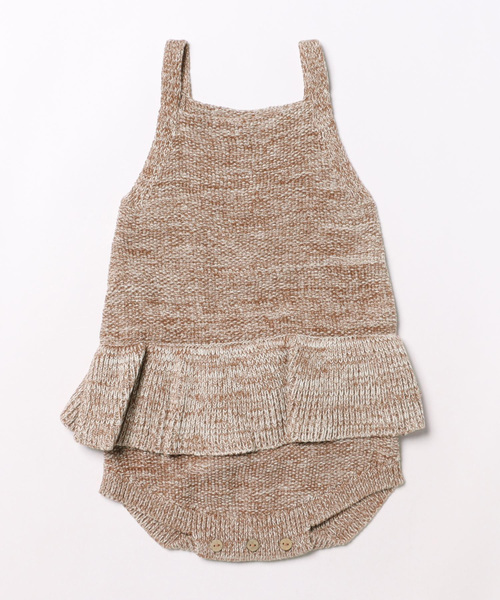 【セール】【Bs】【it】【Quincy Mae】KNIT RUFFLE ROMPER | SIENNA HEATHER（その他ベビー用品）｜Quincy Mae（クインシーメイ）