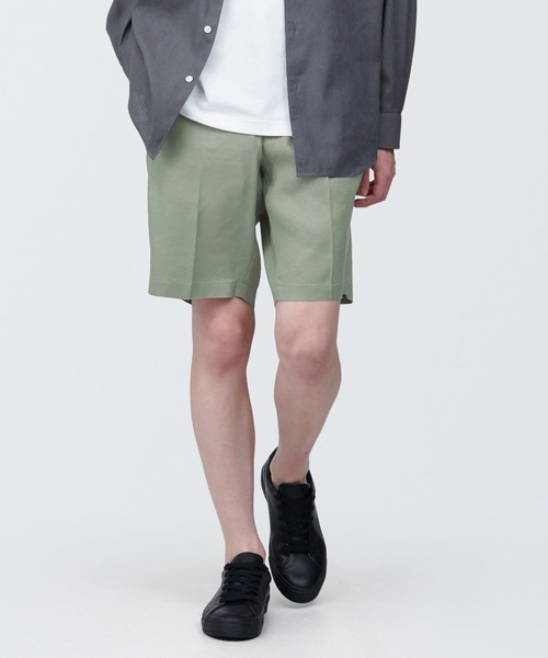 無印良品(ムジルシリョウヒン)の「紳士 ヘンプ混ショートパンツ(その他パンツ・メンズ・ブラック/グレー系1/ライトグリーン・XL/S/M/L)」の3枚目の写真