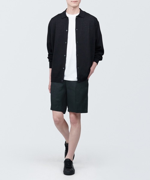 無印良品(ムジルシリョウヒン)の「紳士 ヘンプ混ショートパンツ(その他パンツ・メンズ・ブラック/グレー系1/ライトグリーン・XL/S/M/L)」の4枚目の写真
