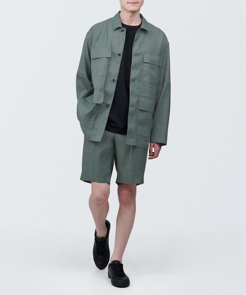 無印良品(ムジルシリョウヒン)の「紳士 ヘンプ混ショートパンツ(その他パンツ・メンズ・ブラック/グレー系1/ライトグリーン・XL/S/M/L)」の13枚目の写真