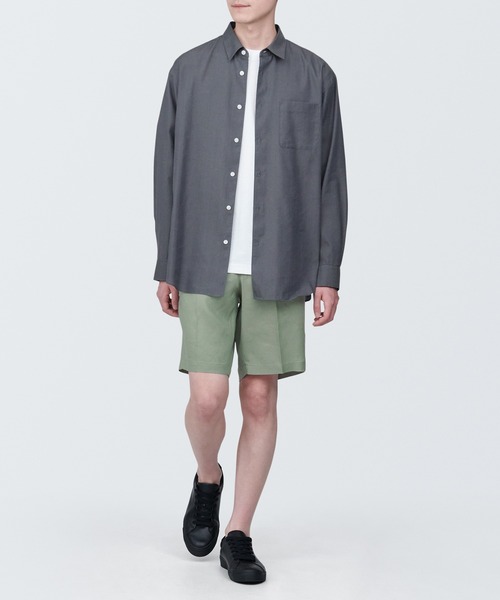 無印良品(ムジルシリョウヒン)の「紳士 ヘンプ混ショートパンツ(その他パンツ・メンズ・ブラック/グレー系1/ライトグリーン・XL/S/M/L)」の22枚目の写真