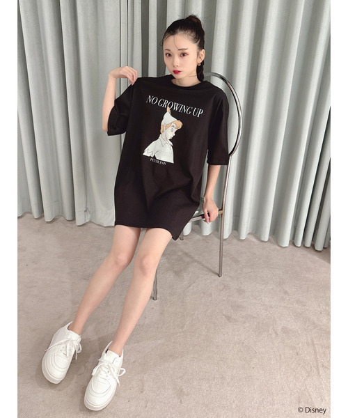 MIIA(ミーア)の「【Disney/ピーター・パン】グラフィックプリントビッグTシャツ(Tシャツ/カットソー・レディース・オフホワイト/ブラック・FREE)」の18枚目の写真