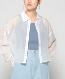 ショート丈シアーシャツ