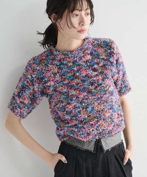 MERLOT(メルロー)の「リボンヤーンカラープルオーバー(Tシャツ/カットソー・レディース・ピンク/ミント/ブルー/アイボリー/その他・FREE)」の5枚目の写真