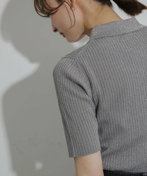 SENSE OF PLACE by URBAN RESEARCH(センスオブプレイスバイアーバンリサーチ)の「ラメニットコンパクトカーディガン(半袖)(ニット/セーター・レディース・グレー/アイボリー/ネイビー/ピンク・ONE)」の18枚目の写真