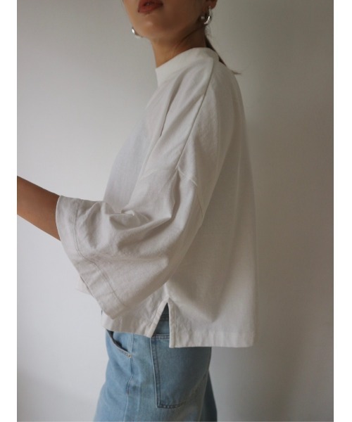 TRUNC（トランクエイティーエイト）の「Mock Neck Logo TEE（Tシャツ/カットソー・レディース・アイボリー/ブラック・FREE）」の6枚目の写真