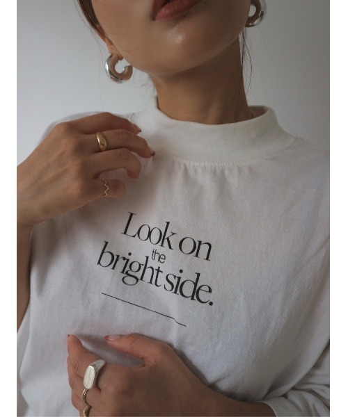 TRUNC（トランクエイティーエイト）の「Mock Neck Logo TEE（Tシャツ/カットソー・レディース・アイボリー/ブラック・FREE）」の4枚目の写真