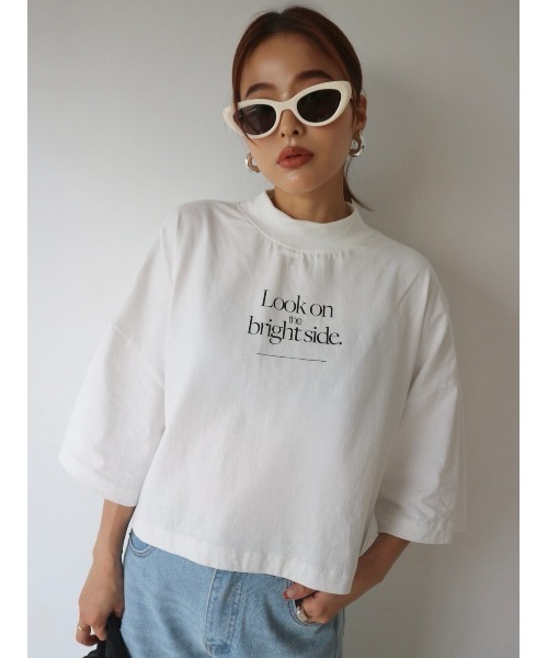 TRUNC（トランクエイティーエイト）の「Mock Neck Logo TEE（Tシャツ/カットソー・レディース・アイボリー/ブラック・FREE）」の9枚目の写真