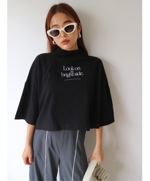 TRUNC（トランクエイティーエイト）の「Mock Neck Logo TEE（Tシャツ/カットソー・レディース・アイボリー/ブラック・FREE）」の10枚目の写真