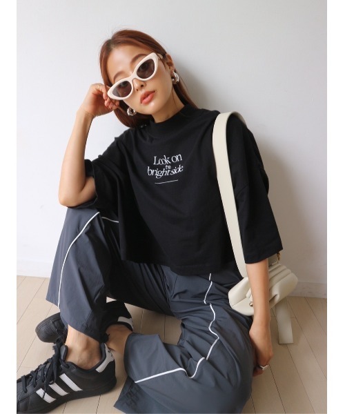 TRUNC（トランクエイティーエイト）の「Mock Neck Logo TEE（Tシャツ/カットソー・レディース・アイボリー/ブラック・FREE）」の13枚目の写真