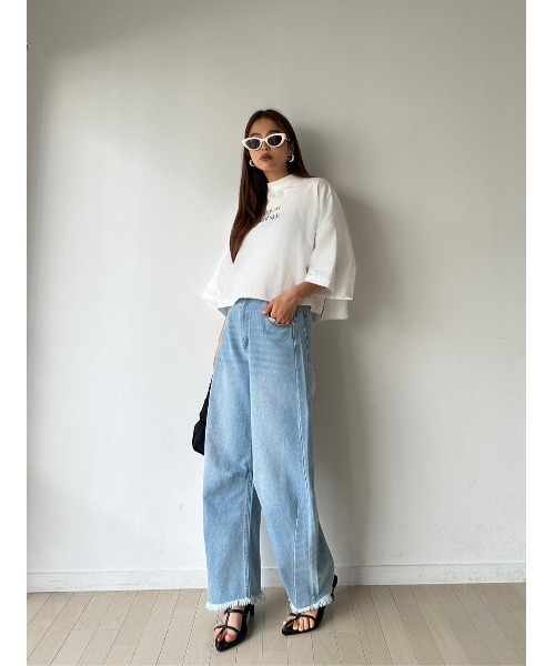 TRUNC（トランクエイティーエイト）の「Mock Neck Logo TEE（Tシャツ/カットソー・レディース・アイボリー/ブラック・FREE）」の17枚目の写真