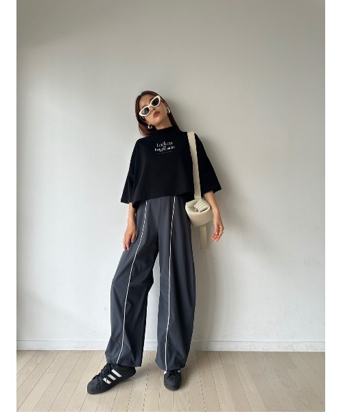 TRUNC（トランクエイティーエイト）の「Mock Neck Logo TEE（Tシャツ/カットソー・レディース・アイボリー/ブラック・FREE）」の22枚目の写真