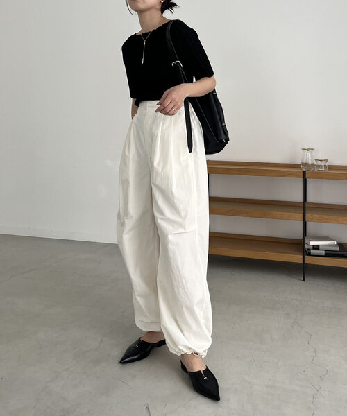 CAPRICIEUX LE'MAGE（カプリシューレマージュ）の「パラシュートパンツ（その他パンツ・レディース・ブラック/ホワイト・38/36）」の9枚目の写真