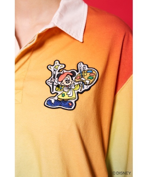 Disney SERIES CREATED by MUS（ディズニーシリーズクリエイテッドバイエムユーエス）の「MD GRADATION POLO ワンピース / MICKEY（シャツワンピース・レディース・ピンク/オレンジ・FREE）」の7枚目の写真
