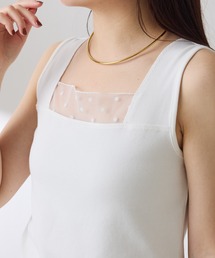 COLLAGE GALLARDAGALANTE | C′NOTE/シアー切替スクエアタンクトップ(タンクトップ)