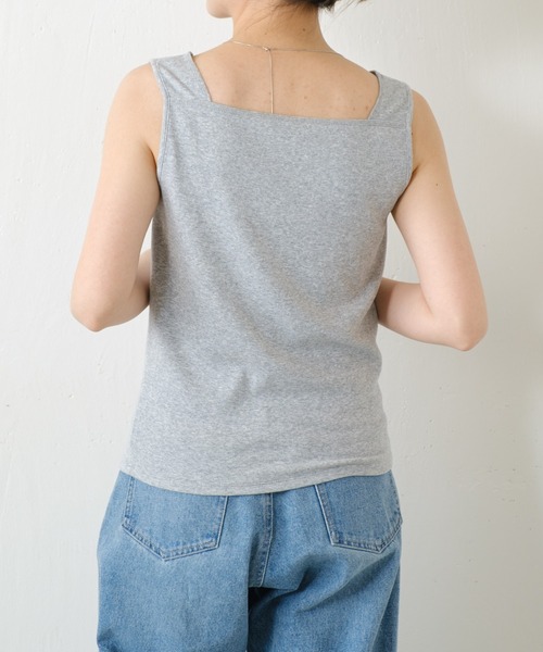 COLLAGE GALLARDAGALANTE（コラージュガリャルダガランテ）の「C′NOTE/シアー切替スクエアタンクトップ（タンクトップ・レディース・チャコールグレー/ホワイト/ライトグレー/ネイビー/ブラック系1/ブルー/ホワイト系その他・FREE）」の17枚目の写真
