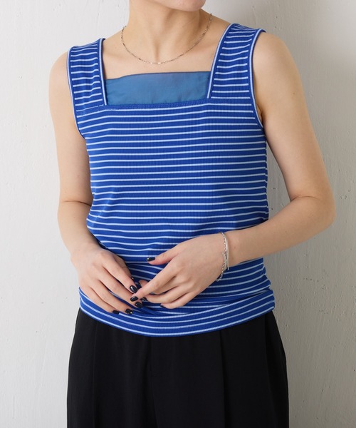 【C′NOTE/ノート】 シアー切り替えスクエアタンクトップ まとめ売り 累計販売2.1万枚》【C′NOTE/ノート】 シアー切り替えスクエアタンク