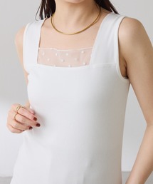 COLLAGE GALLARDAGALANTE（コラージュガリャルダガランテ）の「C′NOTE/シアー切替スクエアタンクトップ（タンクトップ）」