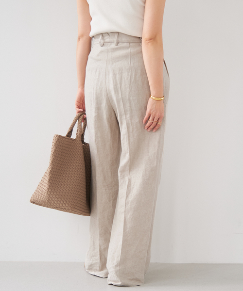 Deuxieme Classe（ドゥーズィエムクラス）の「*OGLINEN タックパンツ（その他パンツ・レディース・アイボリー・34/36/38）」の3枚目の写真