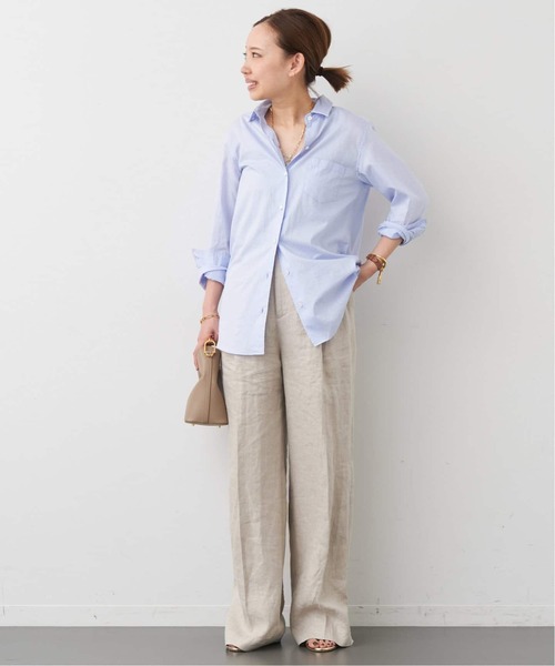 Deuxieme Classe（ドゥーズィエムクラス）の「*OGLINEN タックパンツ（その他パンツ・レディース・アイボリー・34/36/38）」の10枚目の写真