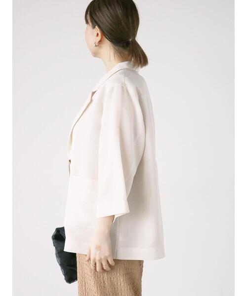 Lugnoncure（ルノンキュール）の「メッシュテーラードジャケット（ノーカラージャケット・レディース・グレー/ブラック/オフホワイト・F）」の13枚目の写真