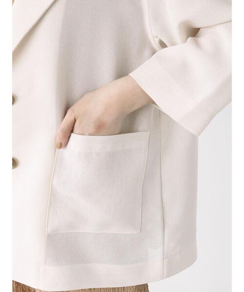 Lugnoncure（ルノンキュール）の「メッシュテーラードジャケット（ノーカラージャケット・レディース・グレー/ブラック/オフホワイト・F）」の16枚目の写真