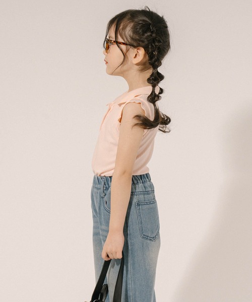 URBAN CHERRY（アーバンチェリー）の「襟付きノースリーブリブトップス（その他トップス・キッズ・ピンク/グリーン・110cm/120cm/130cm/140cm）」の12枚目の写真