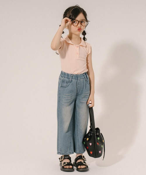 URBAN CHERRY（アーバンチェリー）の「襟付きノースリーブリブトップス（その他トップス・キッズ・ピンク/グリーン・110cm/120cm/130cm/140cm）」の5枚目の写真