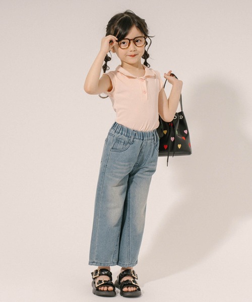 URBAN CHERRY（アーバンチェリー）の「襟付きノースリーブリブトップス（その他トップス・キッズ・ピンク/グリーン・110cm/120cm/130cm/140cm）」の8枚目の写真