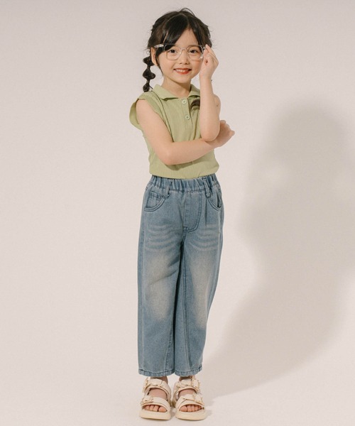 URBAN CHERRY（アーバンチェリー）の「襟付きノースリーブリブトップス（その他トップス・キッズ・ピンク/グリーン・110cm/120cm/130cm/140cm）」の15枚目の写真