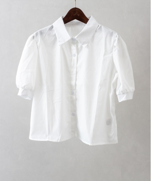 SpRay（スプレイ）の「【2点セット】デニムビスチェ×ボリューム袖半袖ブラウス（シャツ/ブラウス・レディース・ブラック/ブルー・FREE）」の9枚目の写真