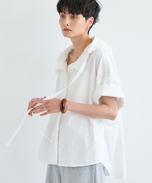 BARNYARDSTORM(バンヤードストーム)の「BARNYARDSTORM / フーディーシャツ(シャツ/ブラウス・レディース・ブルー/ホワイト・FREE)」の11枚目の写真