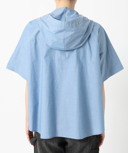 BARNYARDSTORM(バンヤードストーム)の「BARNYARDSTORM / フーディーシャツ(シャツ/ブラウス・レディース・ブルー/ホワイト・FREE)」の4枚目の写真