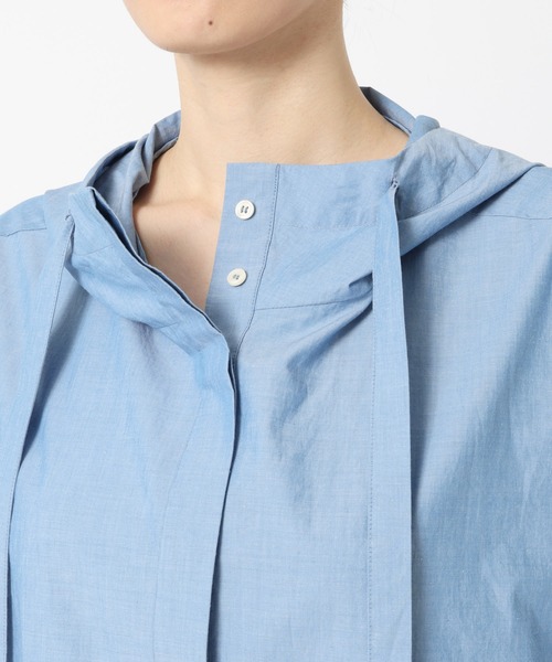 BARNYARDSTORM(バンヤードストーム)の「BARNYARDSTORM / フーディーシャツ(シャツ/ブラウス・レディース・ブルー/ホワイト・FREE)」の3枚目の写真