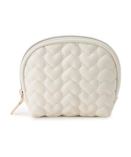 index（インデックス）の「◆ハートキルティングポーチ（ポーチ・レディース・ベビーピンク/グリーン系/オフホワイト・00）」の2枚目の写真