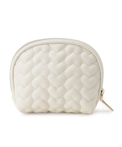 index（インデックス）の「◆ハートキルティングポーチ（ポーチ・レディース・ベビーピンク/グリーン系/オフホワイト・00）」の7枚目の写真