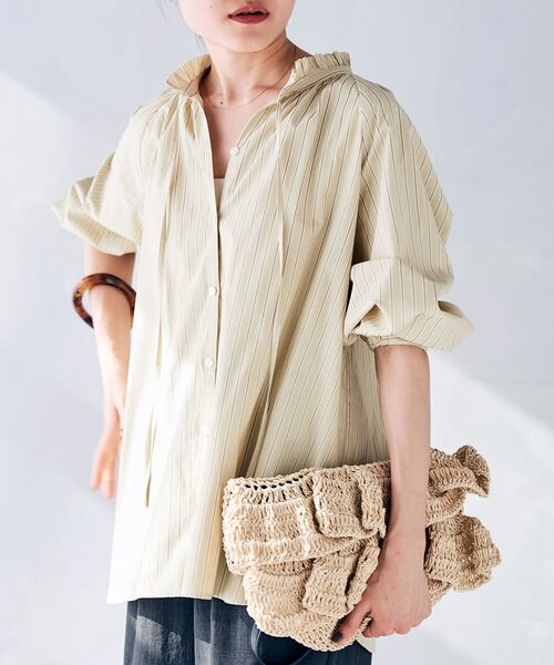 【セール】フリルカラーボリュームスリーブブラウス（シャツ/ブラウス）｜le.coeur blanc（ルクールブラン） 5,711円