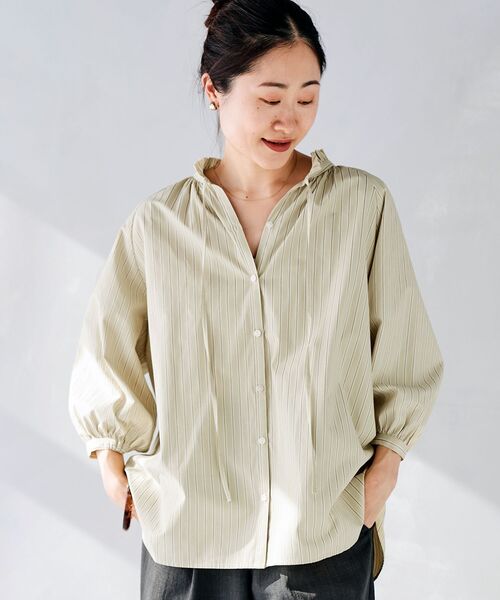 le.coeur blanc（ルクールブラン）の「フリルカラーボリュームスリーブブラウス（シャツ/ブラウス・レディース・グリーン系その他/ベージュ系その他2・38）」の17枚目の写真