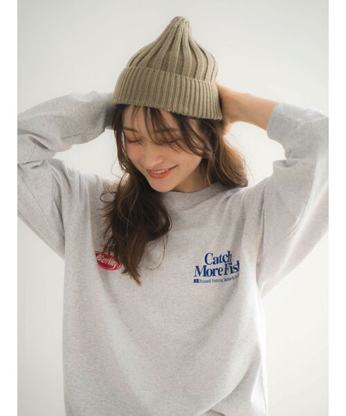Ungrid(アングリッド)の「ワイドリブニット帽(ニットキャップ/ビーニー・レディース・オレンジ/ヘザーグレー/ライトグレー・FREE)」の14枚目の写真