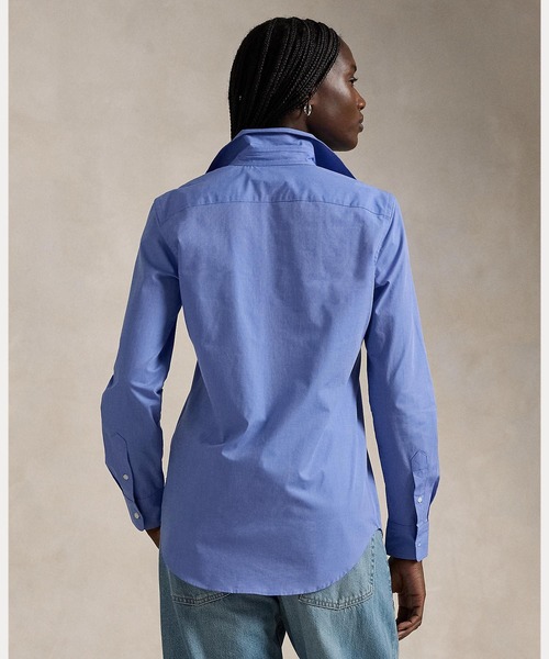 POLO RALPH LAUREN(ポロ ラルフ ローレン)の「スリム フィット ストレッチ ポプリン シャツ(シャツ/ブラウス・レディース・ブルー・0/00/2/4/6/10/8)」の4枚目の写真