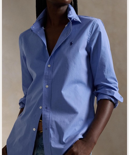 POLO RALPH LAUREN(ポロ ラルフ ローレン)の「スリム フィット ストレッチ ポプリン シャツ(シャツ/ブラウス・レディース・ブルー・0/00/2/4/6/10/8)」の5枚目の写真