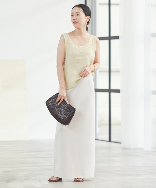 plage（プラージュ）の「LES ATELIERS FRANCAIS DE CONFECTION 別注 TANK Tシャツ（タンクトップ・レディース・オートミール/ブラック・FREE）」の5枚目の写真