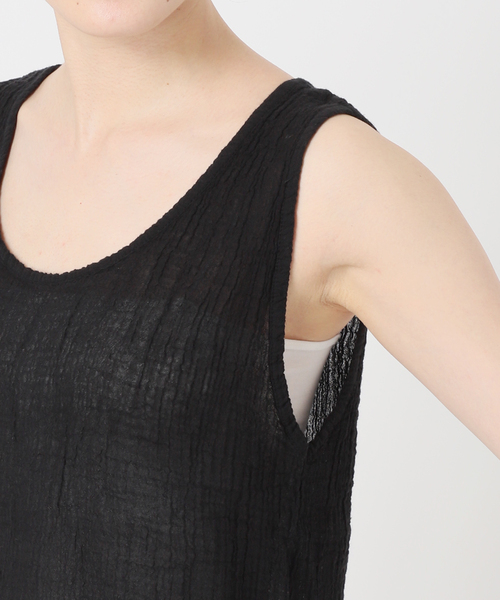 plage（プラージュ）の「LES ATELIERS FRANCAIS DE CONFECTION 別注 TANK Tシャツ（タンクトップ・レディース・オートミール/ブラック・FREE）」の11枚目の写真